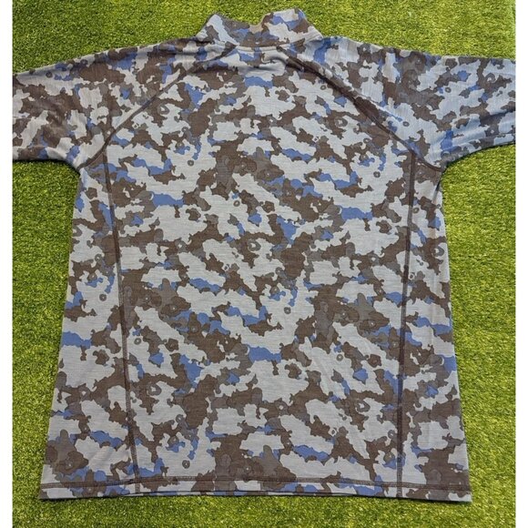 Outdoor Research 1/4 zip mens large blue camo apline onset merino 150 hiking D - Picture 9 of 14